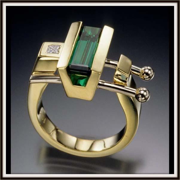 18K Gold-Plated Jade Women's Ring - European and American Inspired Creative Design