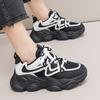 Новая модная женская спортивная обувь на платформе, весенняя повседневная женская вулканизированная обувь на массивной шнуровке с дышащей сеткой и платформой