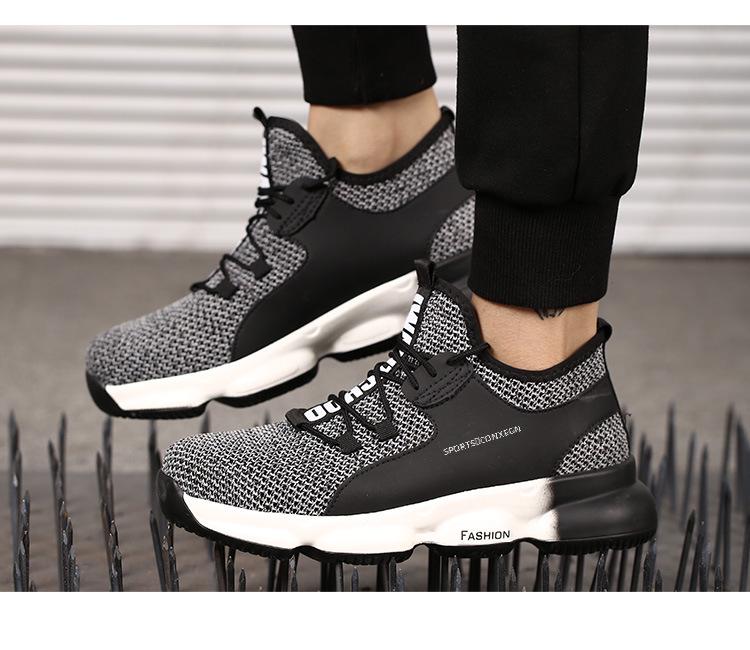 Мужская защитная обувь со стальным носком: Ударопрочные, Устойчивые к проколам, Дышащие, Летняя рабочая обувь