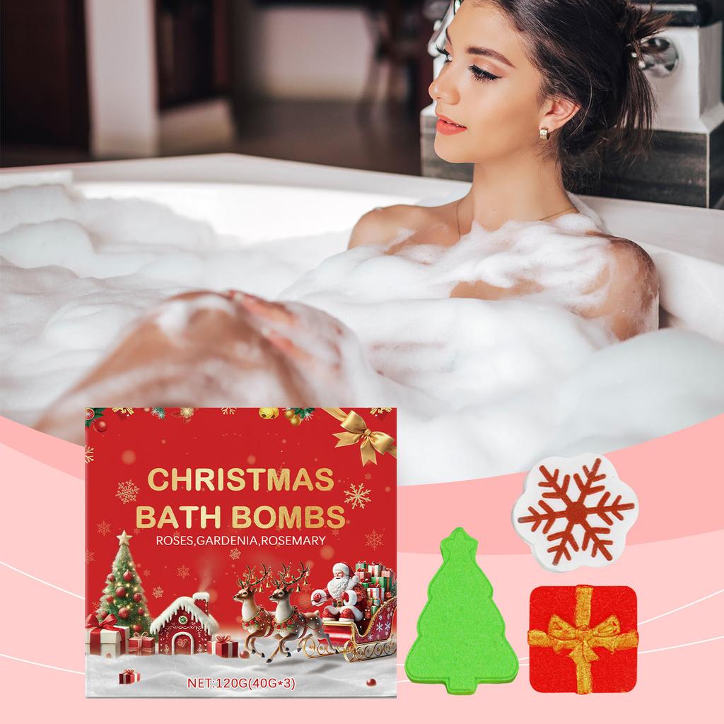 Christmas Color Bath Ball Bubble Bath Moisturizing Long-lasting Plant Cleaning Colorful Bath Ball