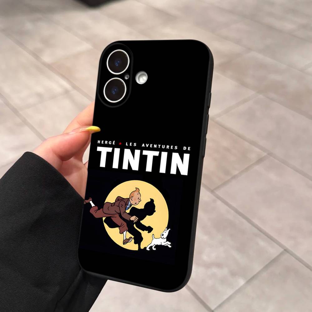 T-Тинтин A-Приключения Для iPhone 17 16 15 11 13 14 Pro Max Plus 12 Mini Черный Чехол для Телефона