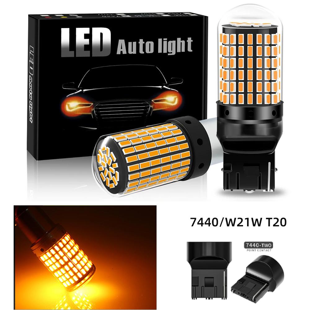 2PC 1156 BA15S P21W BAU15S PY21W T20 7440 W21W 3157 1157 P21/5W W21/5W LED Bulbs 144 SMD Led CanBus Lamp For Turn Signal Light
