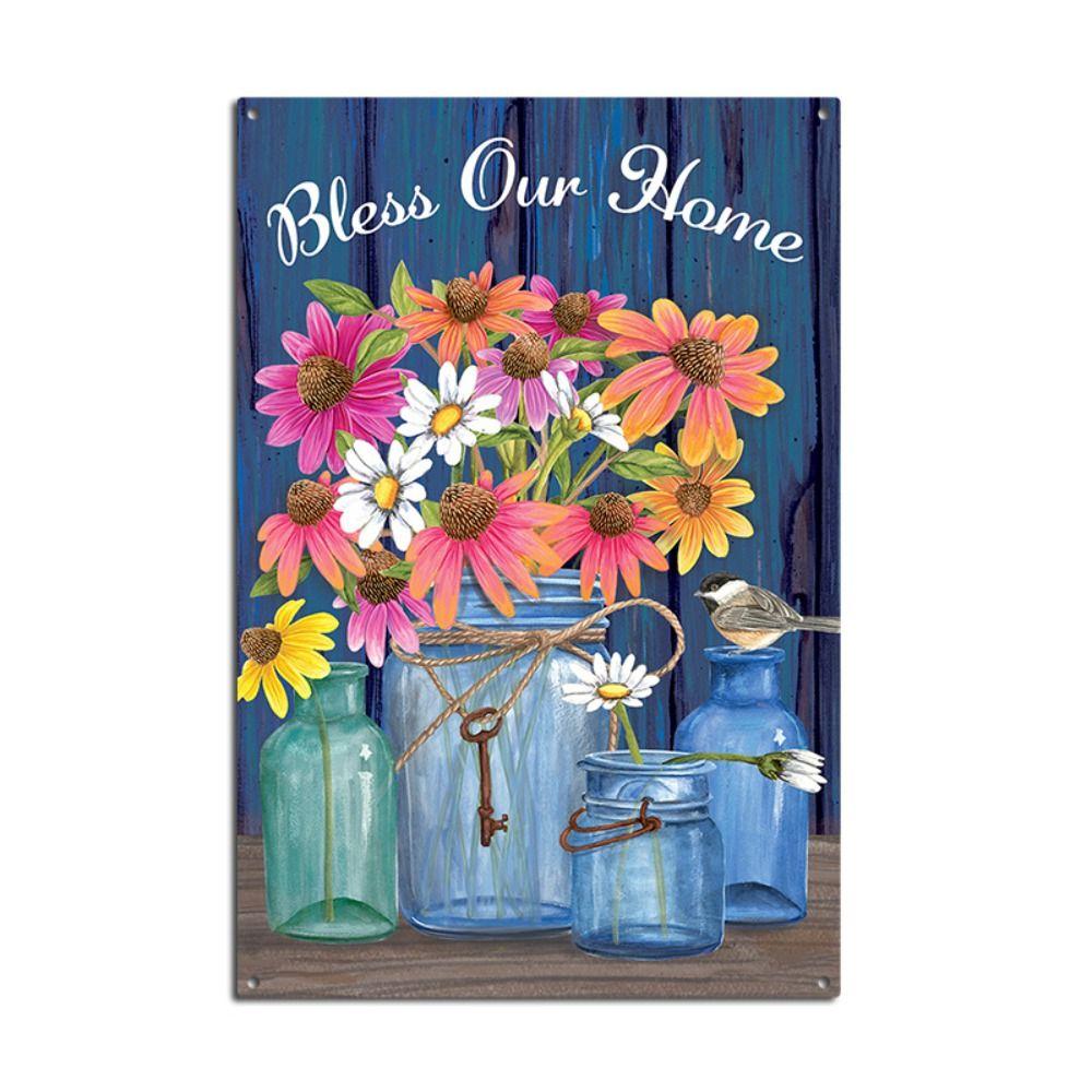 Pastoral Art Plaque Butterfly Wall Decor Garden Metal Plate  Living Room