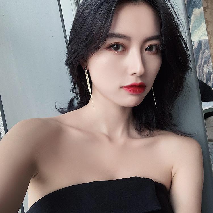 Новые винтажные серьги золотого цвета с длинной нитью и кисточками для женщин, глянцевые висячие серьги с геометрическим рисунком дуги, 2022, модные ювелирные изделия