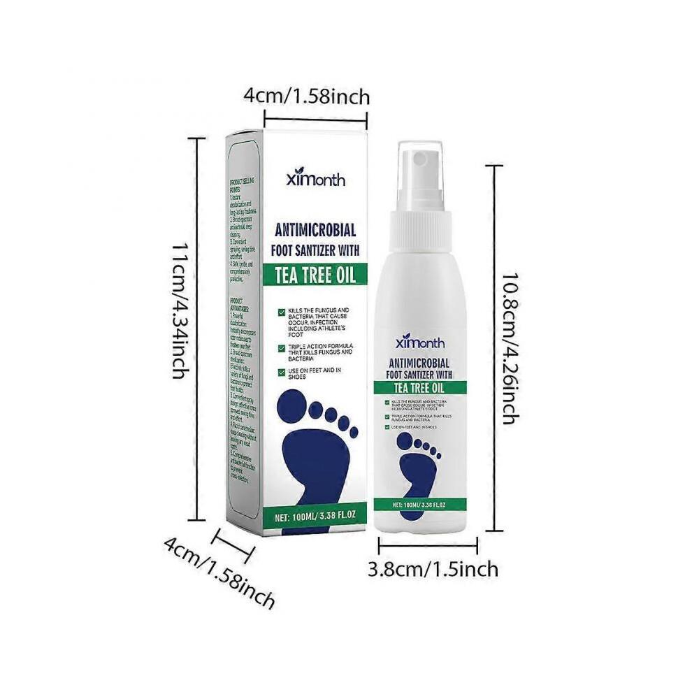 (3pcs) Foot Sanitizer Spray with Tea Tree Oil, Tea Tree Oil Spray for Foot and Nail Sanitizer, Clear Foot Sanitizer Spray