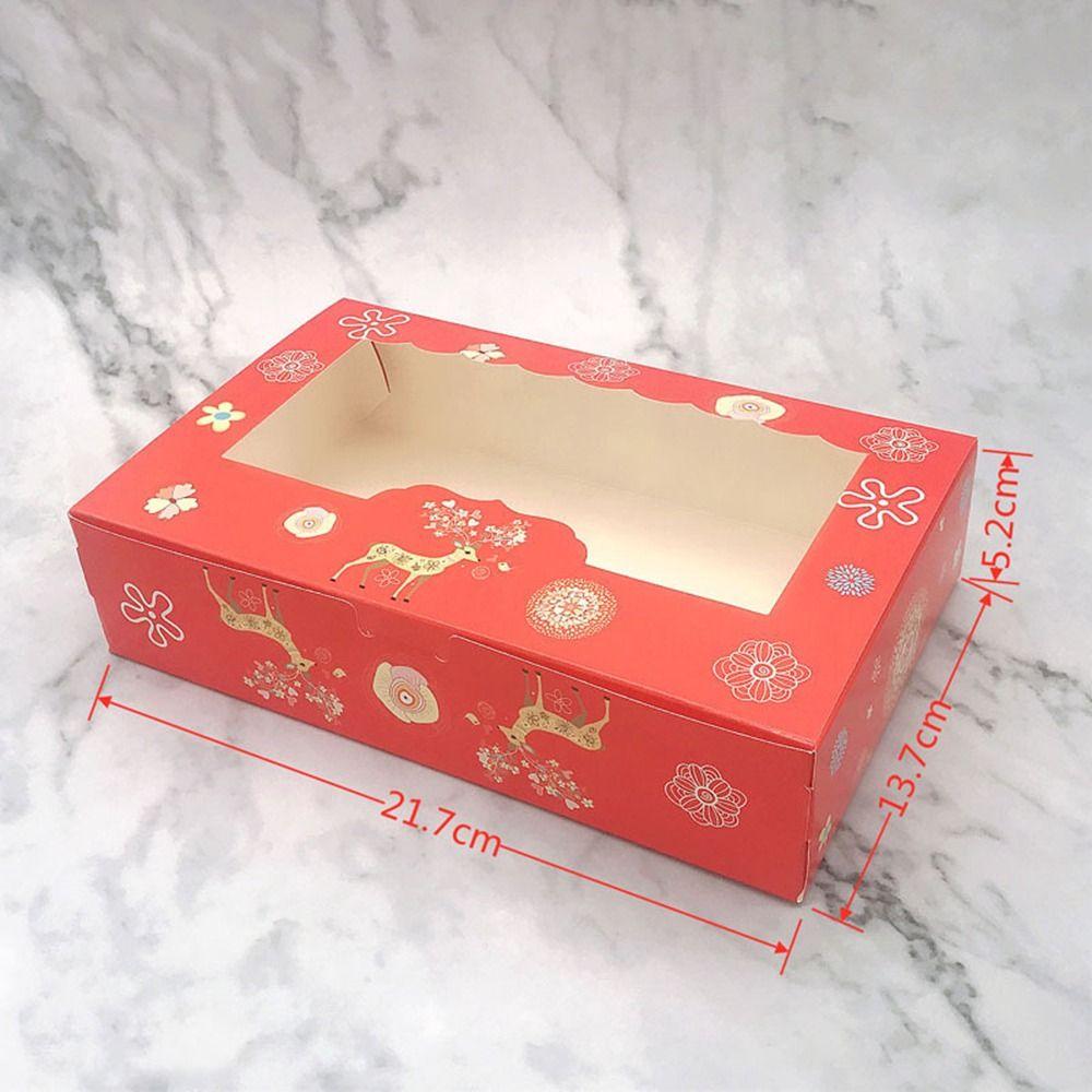 Transparent Window Mooncake Packing Baking Packing Box Gift Package Boxes Christmas Pastry Cases