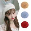 Rabbit Hair Beret Autumn And Winter Hat Hundreds Of Tide Painter Hat Knitting Warm Belle Hat Plush Hat Women's Hat