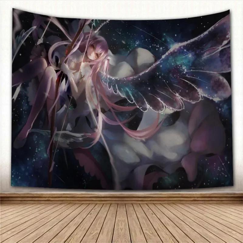 Puella Magi Madoka Magica Кавайное Аниме Гобелен Психоделический Декоративный Ковер Настенная Ткань Для Гостиной Спальни Аксессуары