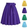 Women's Fashion All-match Solid Color Skirt With A Natural Belt Waist Skirt