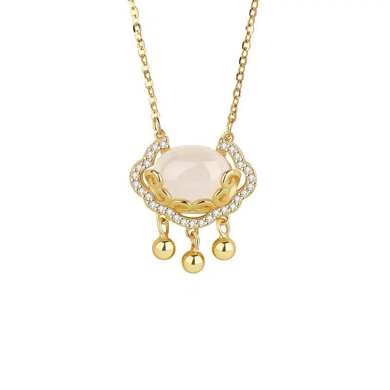 Ожерелье Ping An Lock Light Luxury Niche Xiangyun Longevity Lock Подарок на День святого Валентина для девушки