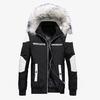 Men's Long Padded Coat with Large Fur Collar and Thick Men's Coat