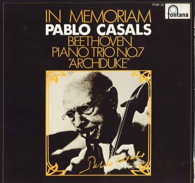Виниловая пластинка PABLO CASALS Бетховен Фортепианное трио № 7 Си-бемоль мажор FCM12 FONTANA Япония Классика Б/у