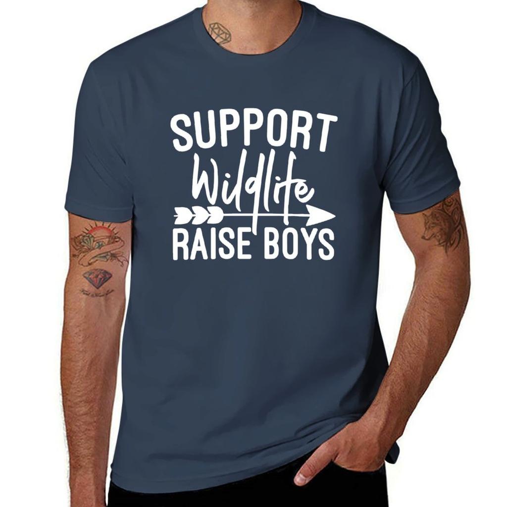 Support Wildlife, Raise Boys T-Shirt t shirt man plain printed t shirts for man man t shirts cotton T-Shirt