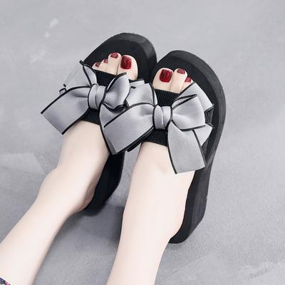 Модные сандалии на платформе-клине для женщин, летние новинки, женские сандалии с бантом, модная женская обувь на высоком каблуке, пляжная обувь для морского отдыха, женская