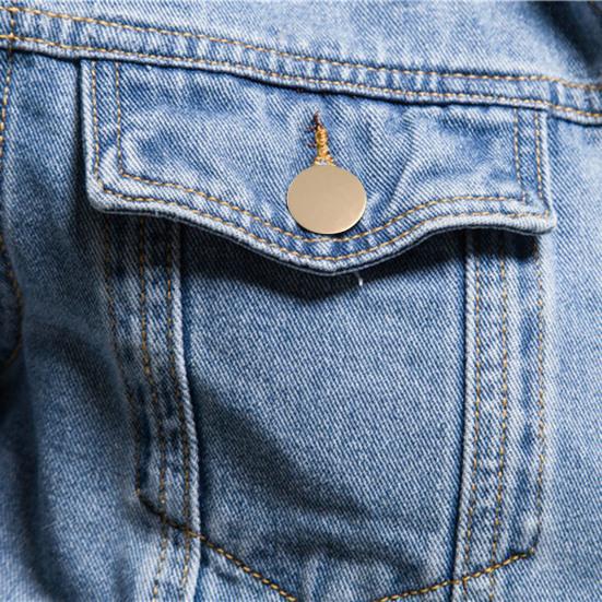 Solid Color Slim Fit Cotton Lapel Single Breasted Men Spring Denim Jacket Fashion Motorcycle Casual Jeans Coat Outerwear
