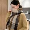 Women's Winter Casual Plaid Scarf Japanese Imitation Cashmere Thick Warm Scarf Scarf Shawl
