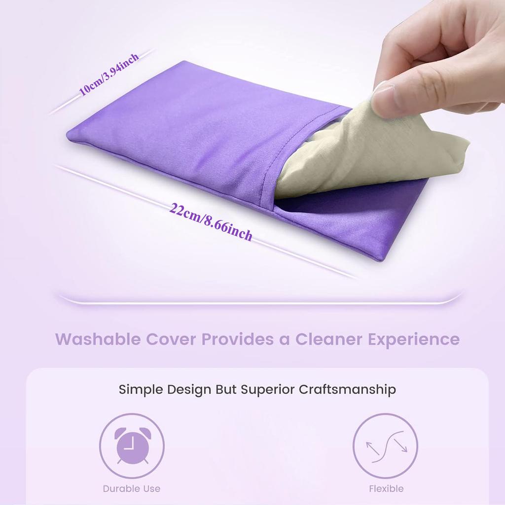 Lavender Eye Pillow for Yoga Relaxation Sleeping Microwavable Weighted Mask for Dry Eyes Hot & Cold Compress with Aromatherapy