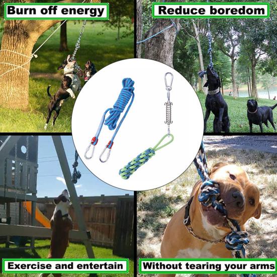 1Set Spring Cotton Rope Bite Resistant Relieve Boredom Lightweight Dogs Spring Pole Toys for Teddy