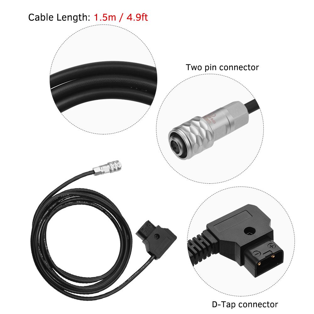 D-Tap To BMPCC 4K 2 Pin Locking Power Cable for Blackmagic Pocket Cinema Camera 4K for Sony