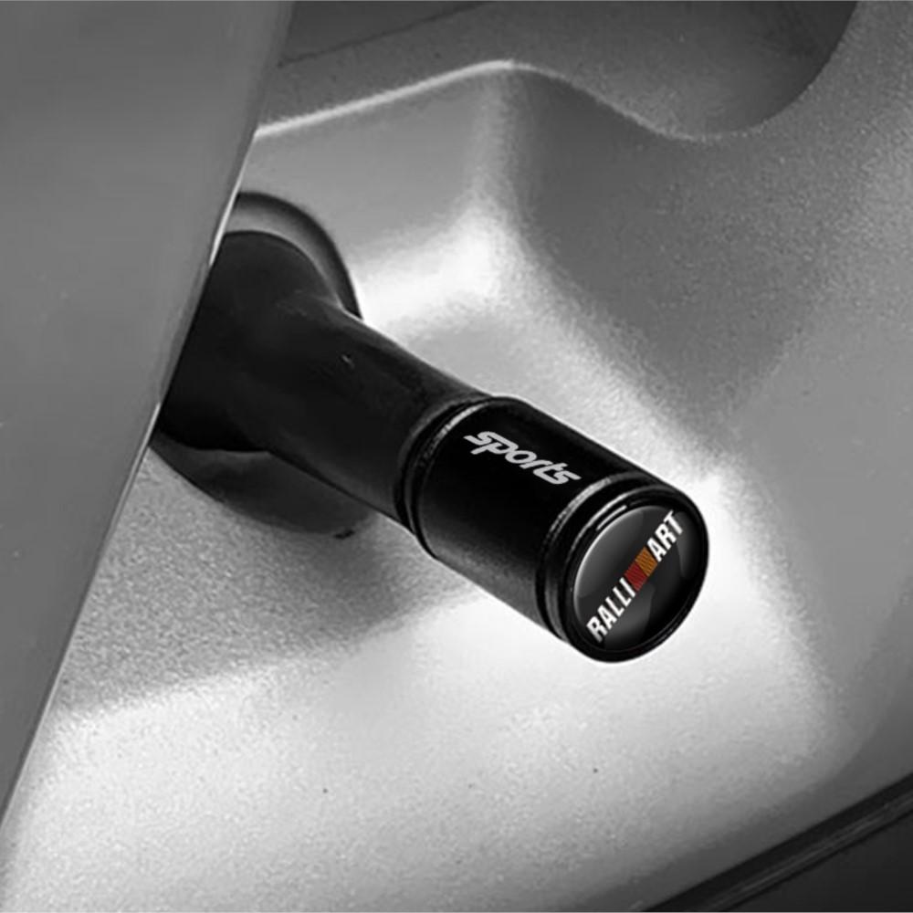 4PCS Car Valve Cap Tires Wheels Dust Covers Car Styling For Mitsubishi Ralliart Space Star Lancer Outlander Xl Eclipse Cross Asx
