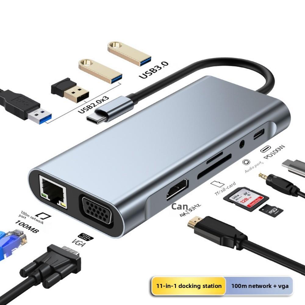 8-в-1 USB C-концентратор с портом Ethernet, многопортовый адаптер типа C, док-станция для ноутбука