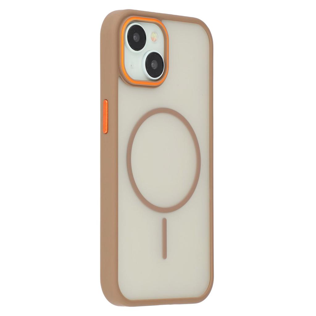 For iPhone 14 Plus Magnetic Case Skin Touch TPU+PC Phone Back Cover