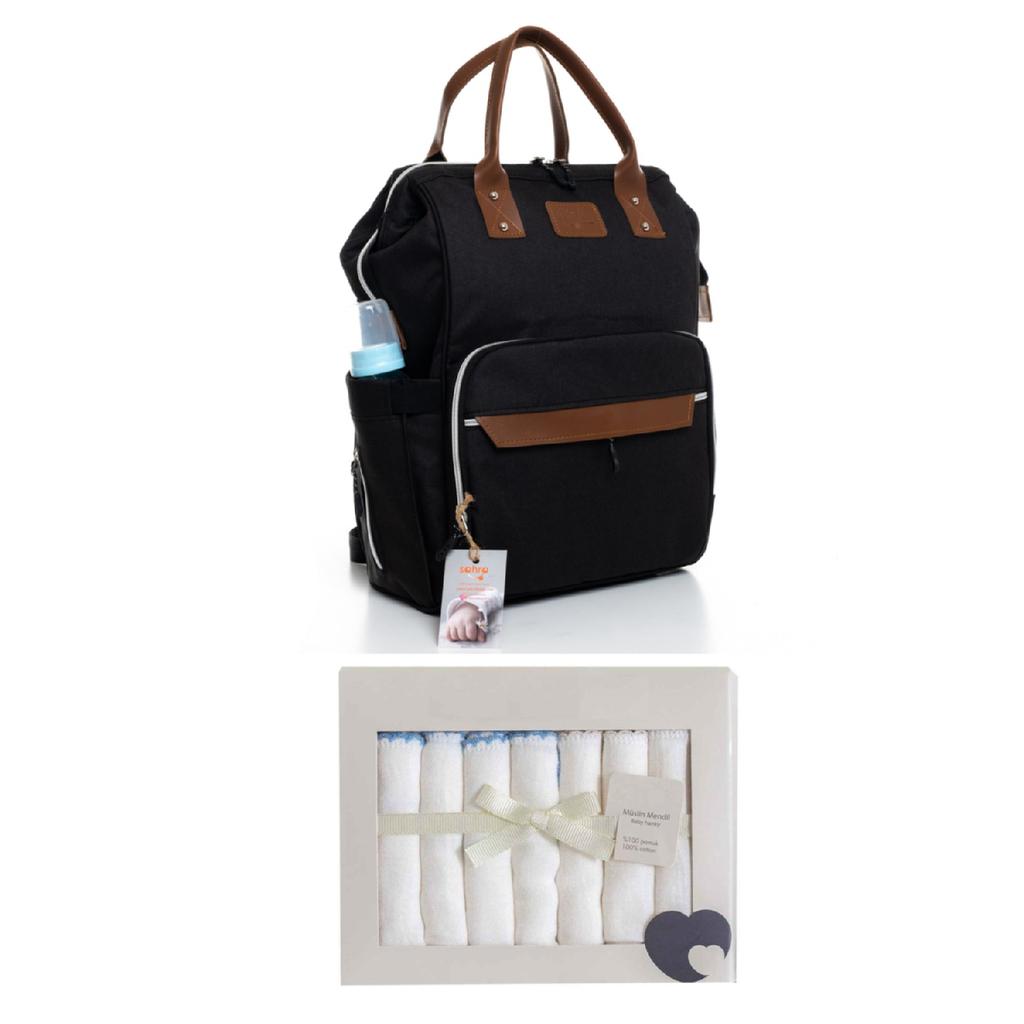 Черно-серый рюкзак для ухода за мамой и ребенком с бутылочкой-термосом, водонепроницаемая коляска с вешалкой