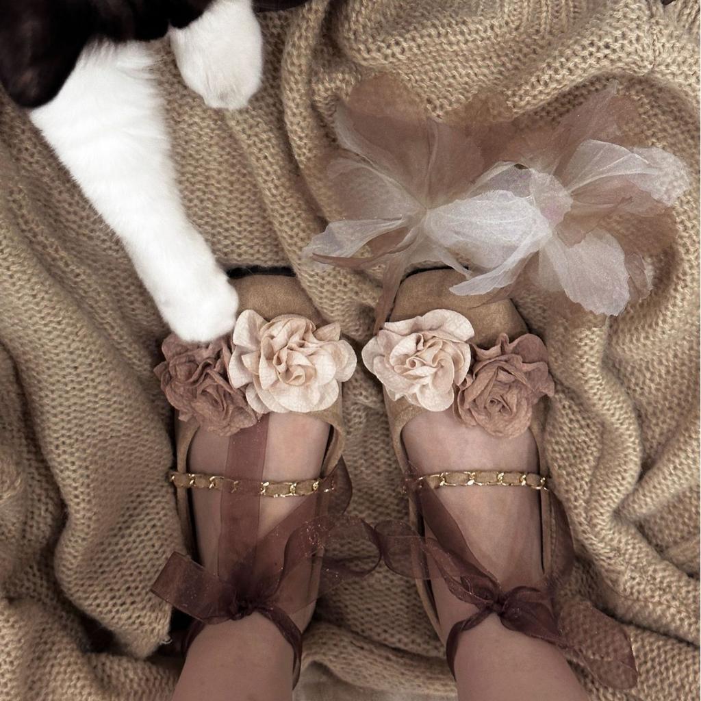 Дзен ваби тихий ветер квадратный носок туфли Мэри Джейн женские замшевые мягкие на плоской подошве на одном ремешке французский вечерний ветер туфли-лодочки мертвый лист бабочка