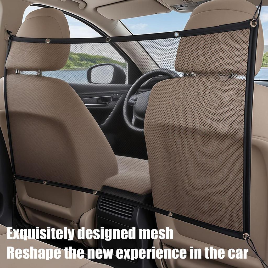 Сетка для собак в машину Защитная перегородка для собак на заднее сиденье Сверхпрочная складная изоляционная сетка Нескользящие автомобильные аксессуары для безопасного вождения Домашнее животное