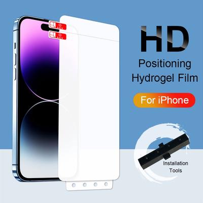 Простая установка гидрогелевой пленки для iPhone 16 15 14 13 12 11 Pro Max 14 Plus X XS XR 6 6S 7 8 Полноэкранная защитная мягкая гидрогелевая пленка