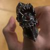 Винтажное подвижное глазное зубастое суставное кольцо Готический темный уникальный дизайн Регулируемое кольцо на фалангу пальца для мужчин ювелирный подарок