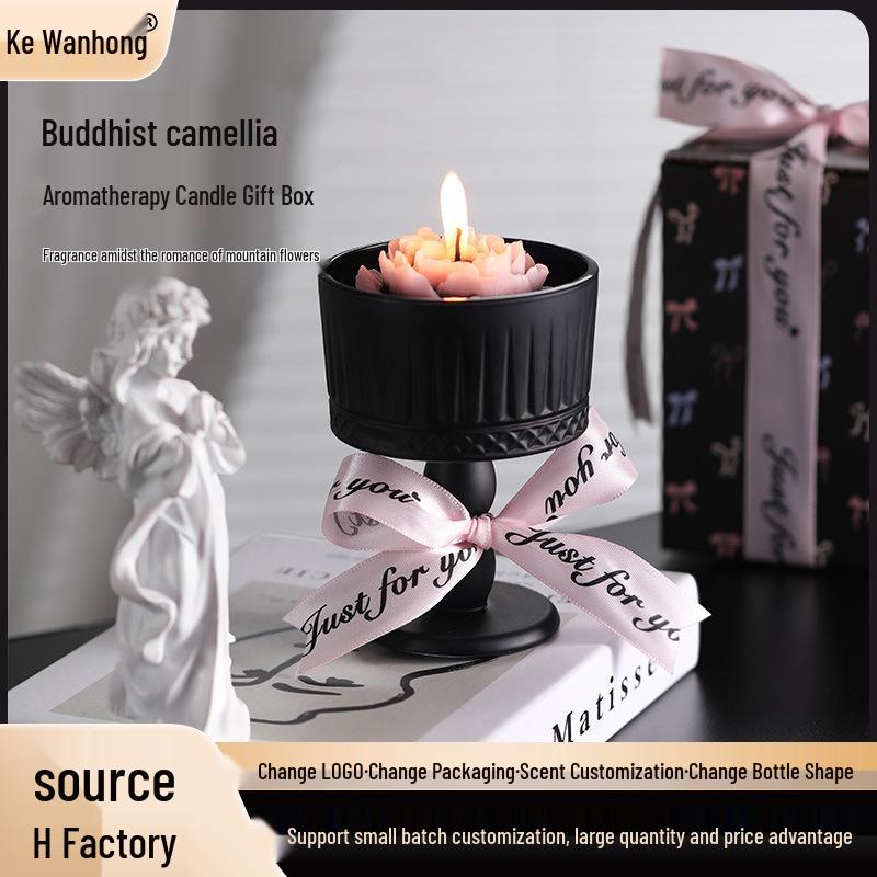 Camellia Scented Candle Gift Box: Perfect Birthday Gift for Girls and Best Friends, Bedroom Decor.
