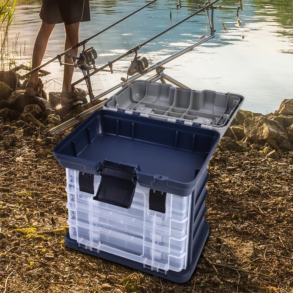 Многофункциональный 4-слойный контейнер для рыболовных снастей, инструментов, приманок, приманок, ящиков