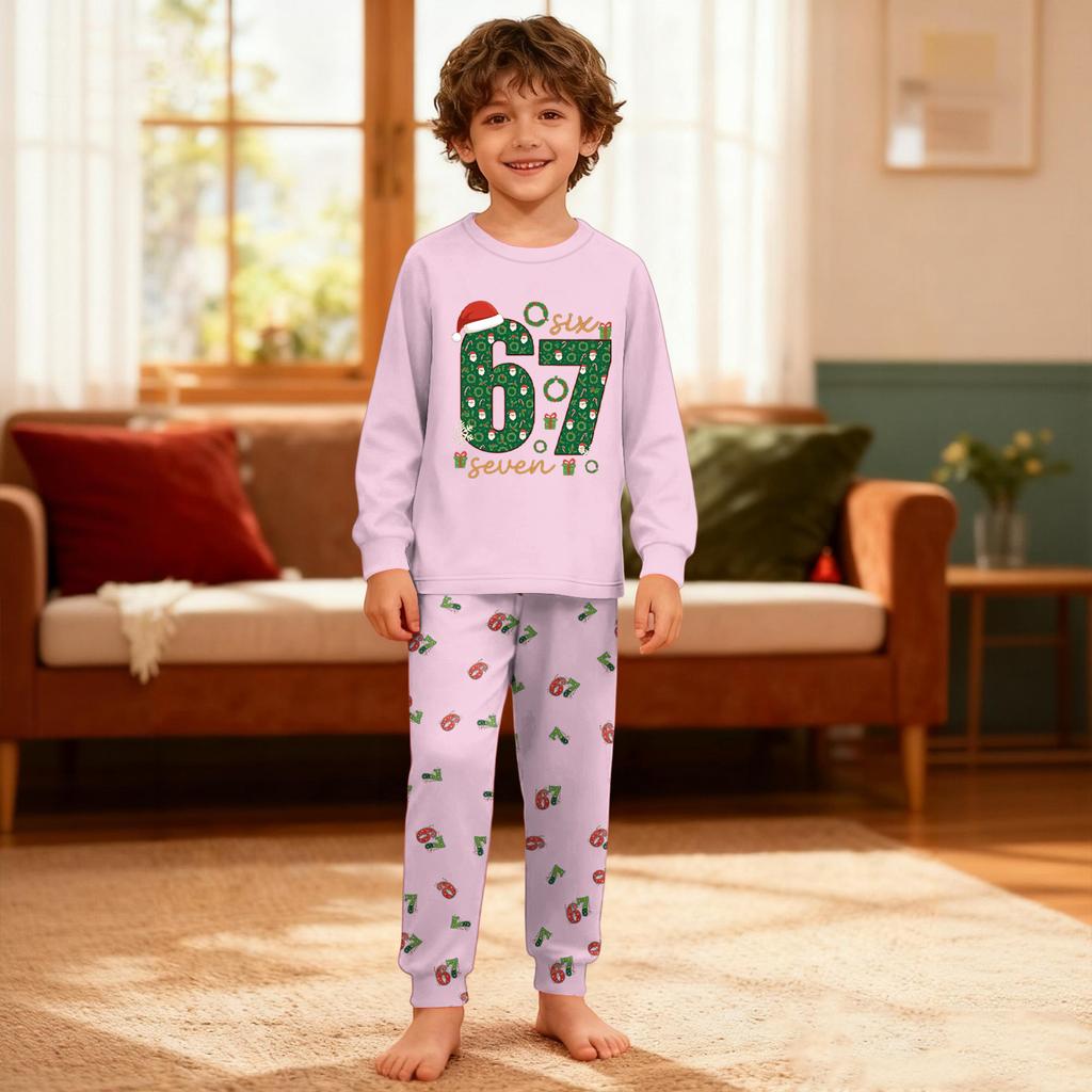 Детский комплект - Тонкий комплект-двойка с принтом для мальчика и девочки с длинными рукавами и брюками