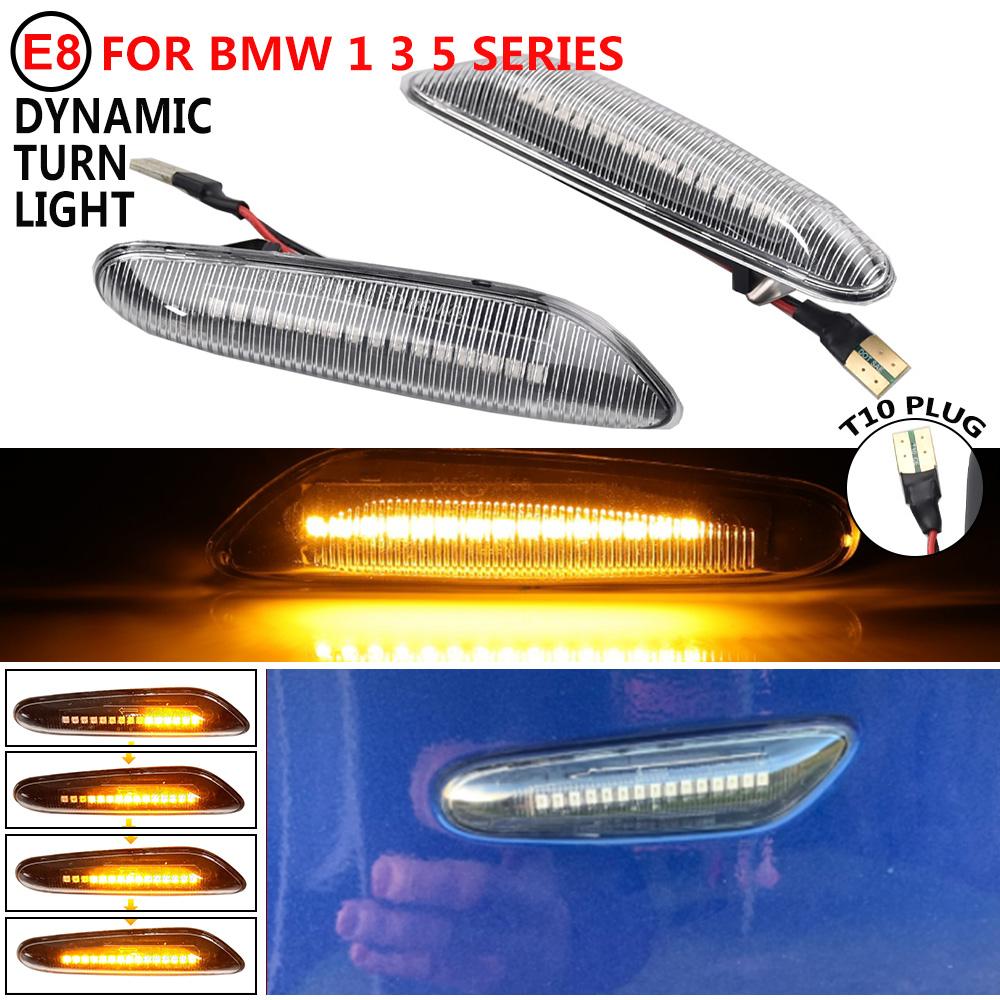 Пара динамических плавных светодиодных указателей поворота, боковой габаритный фонарь для BMW E46 E60 E61 E90 E91 E81 E87 E82 E88 E83 E84 E92 E93 X3
