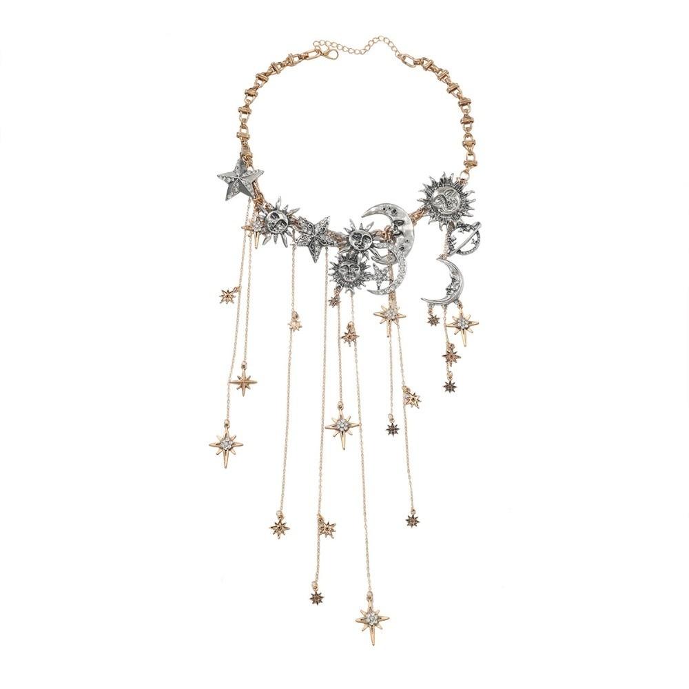 Star Pendant Boho Style Necklace Sun Pendant Layering Necklace  Boho Style Accessories