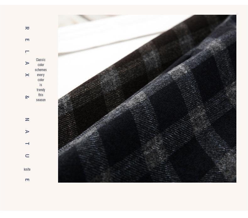 2025 Autumn/Winter Women's High-Waisted Plaid A-Line Skirt