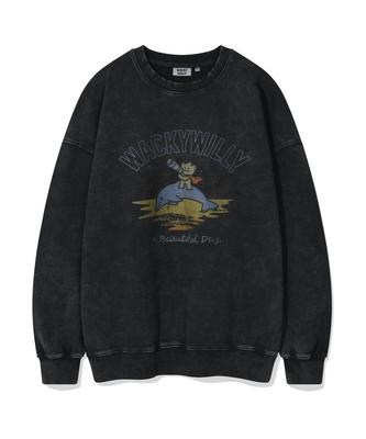 WACKY WILLY Kiki Washed Графическая толстовка Угольный