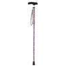Nakabayashi Aluminum Walking Stick, Folding, Thin Neck, 5 Height Adjustments, Flower Purple, RQS-K012FP