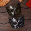 1Pc Carnival-Masquerade Mask Vintage Mask Gold Silver Half Face Mask Plastic Halloween Costume Party Mask Women Men