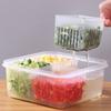 4 Grids Food Fruit Storage Box Compartment Refrigerator Freezer Organizers
