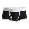 Longjiang Men's Mid-Rise Side-Opening Boxer Briefs - Solid Color, Breathable, U-Shaped