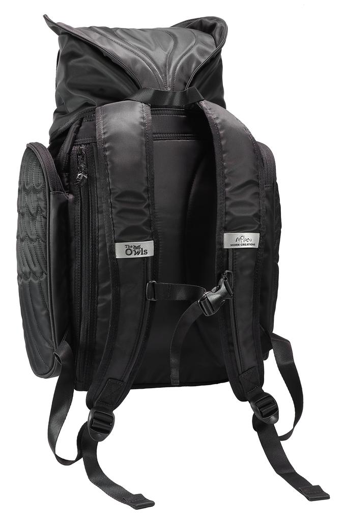 MORN CREATIONS Horned Owl Backpack M Size Black