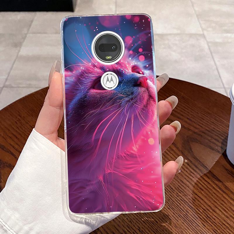 Гелевый чехол для Motorola Moto G7 Plus/Moto G7 Play /Moto G7 Power Fundas Прозрачный силиконовый мягкий ТПУ чехол Милый кот Защитный чехол