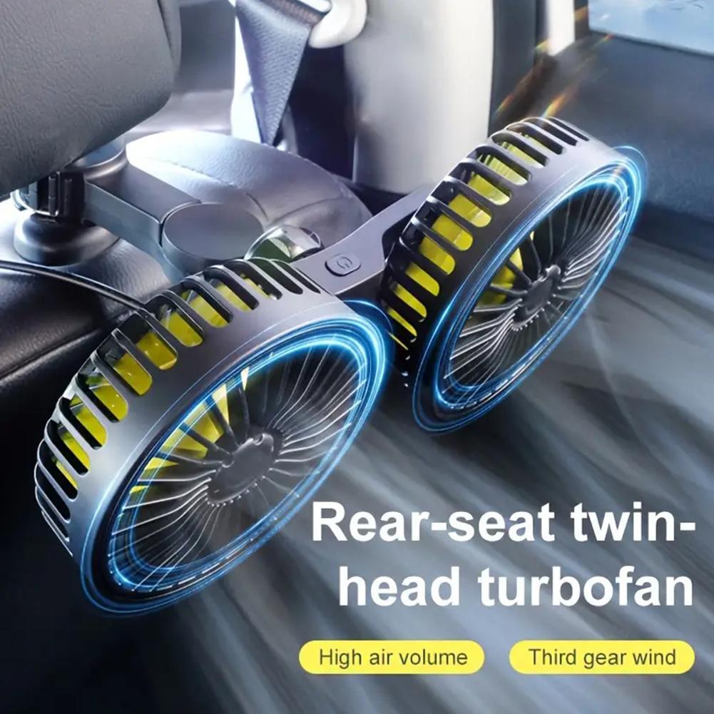 USB автомобильные охлаждающие вентиляторы для седана, внедорожника, автофургона, грузовика, 3 скорости, вращающиеся на 360°, задний подголовник транспортного средства, 5 В, мощная электрическая циркуляция воздуха