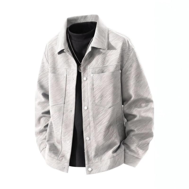 Men S Vintage Style Casual Turn Down Collar Work Jacket Light Fashion Outerwear