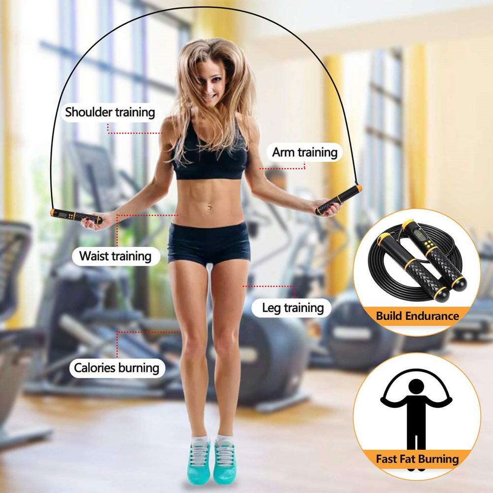 Умные цифровые скакалки, противоскользящие, рукоятка, скорость Crossfit, скакалка со счетчиком, фитнес, развлечения