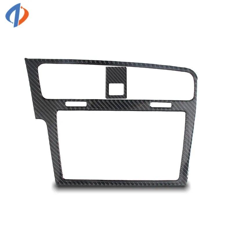 For Volkswagen Golf 7 VW Gti Mk7 2014- Car Accessories Interior Sticker Real Carbon Fiber Center Console GPS Navigation