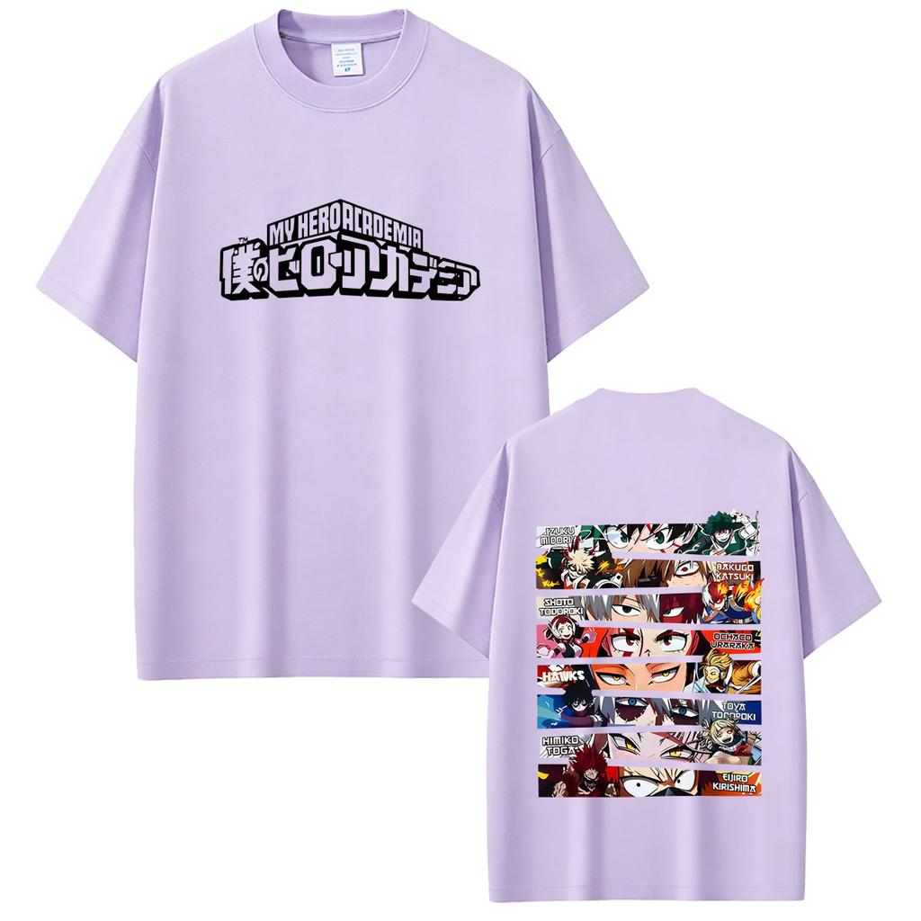 Hot Sale Anime My Hero Academia Midoriya Izuku Shoto Todoroki Bakugou Katsuki Eyes Print T-shirt Unisex Women Casual Vintage Tshirt
