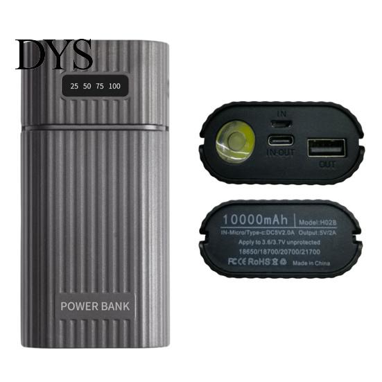 Зарядный бокс для аккумуляторов Power Bank Корпус Универсальный Удобный Без пайки Огнестойкий Ударопрочный Быстрая зарядка со светодиодным фонариком 2 x 18650 21700